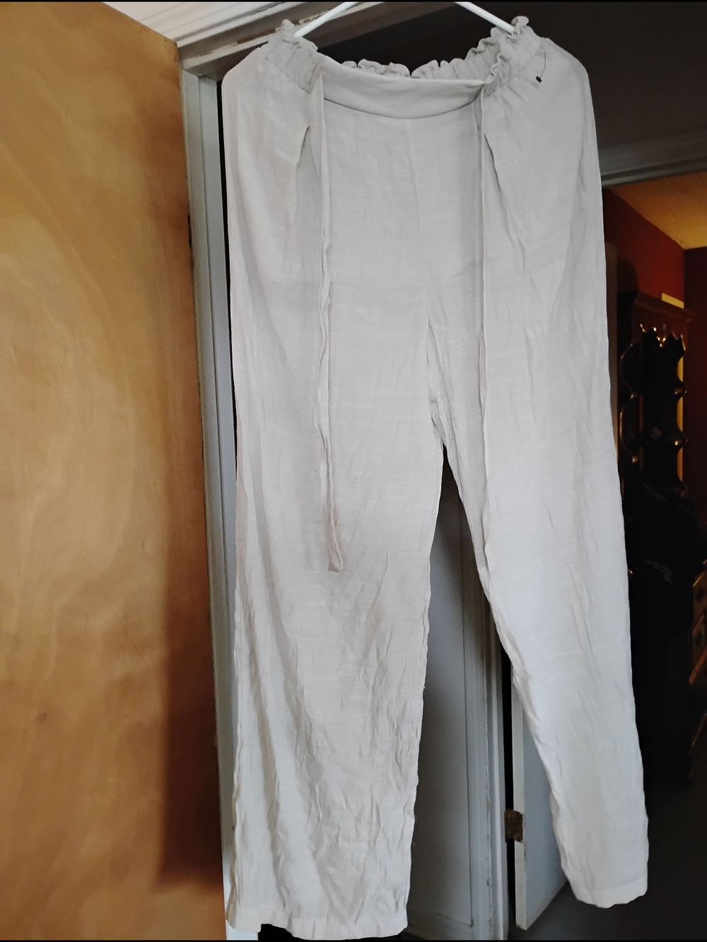 Bwear White Casual Drawstring Kids Pants